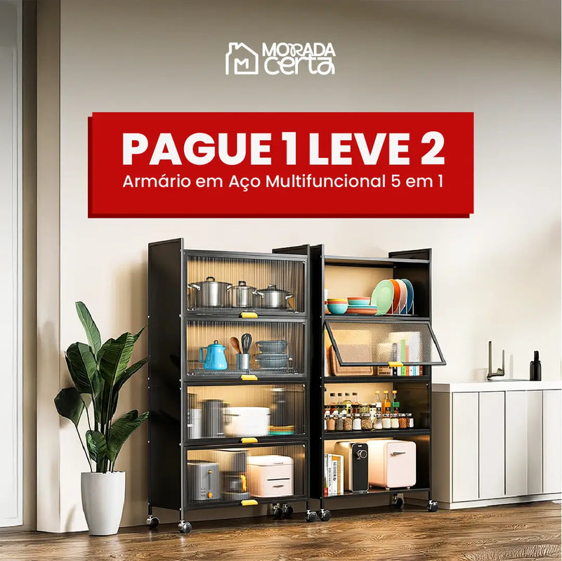 [LEVE 2, PAGUE 1] Armário em Aço Multifuncional 5 em 1